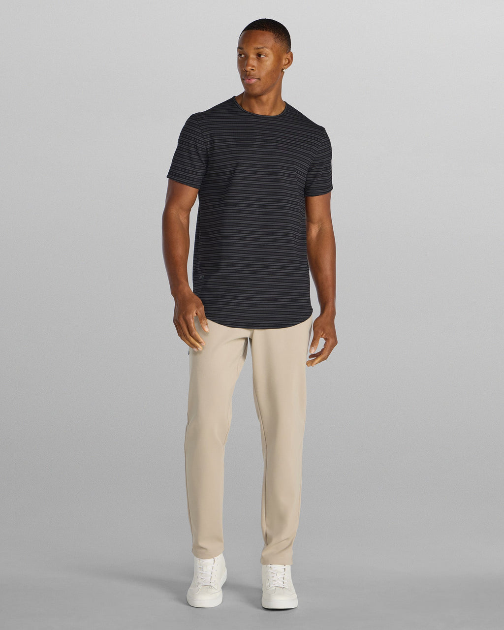 LUX Striped Drop-Cut Tee