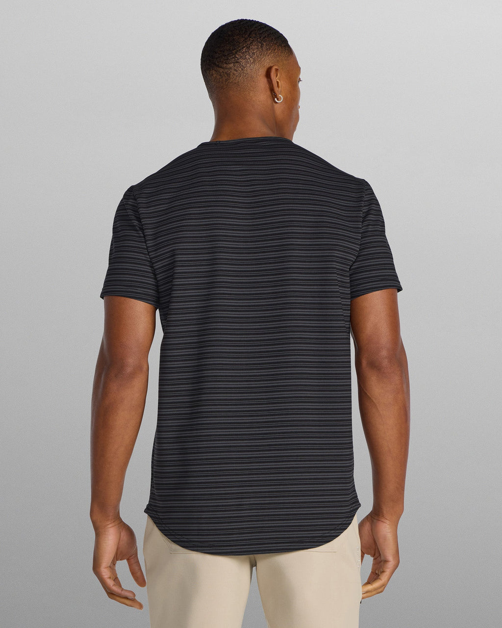 LUX Striped Drop-Cut Tee