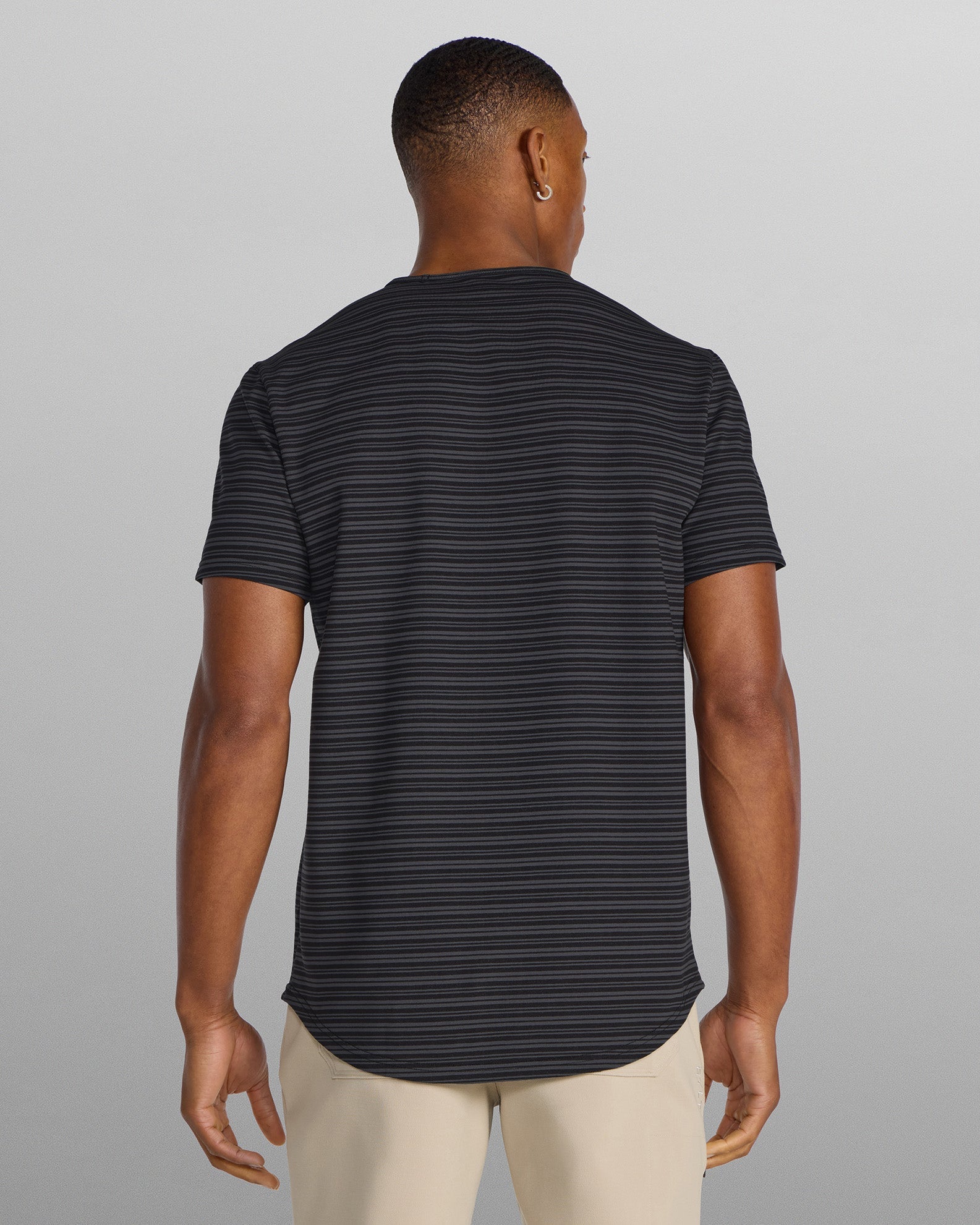 LUX Striped Drop-Cut Tee
