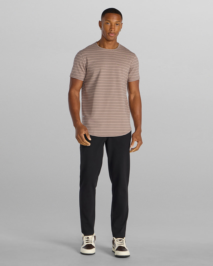 LUX Striped Drop-Cut Tee