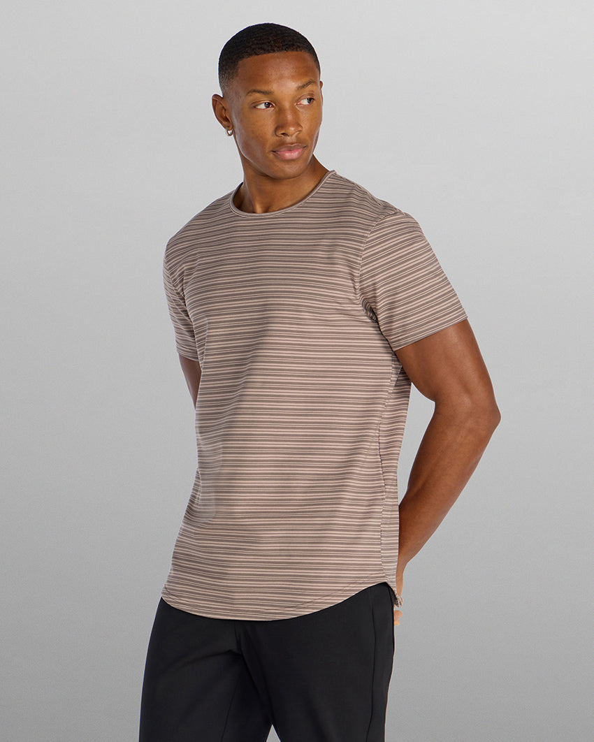 LUX Striped Drop-Cut Tee