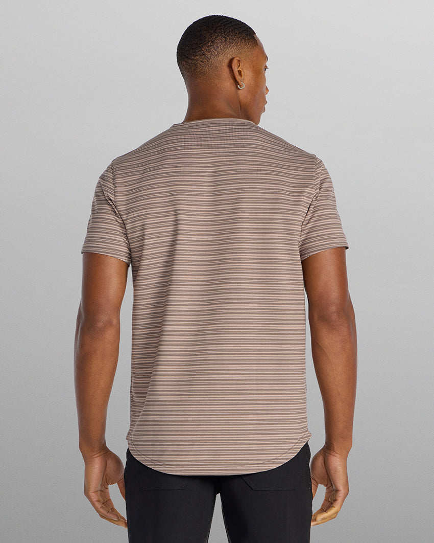 LUX Striped Drop-Cut Tee