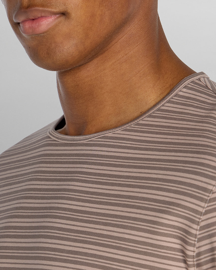LUX Striped Drop-Cut Tee