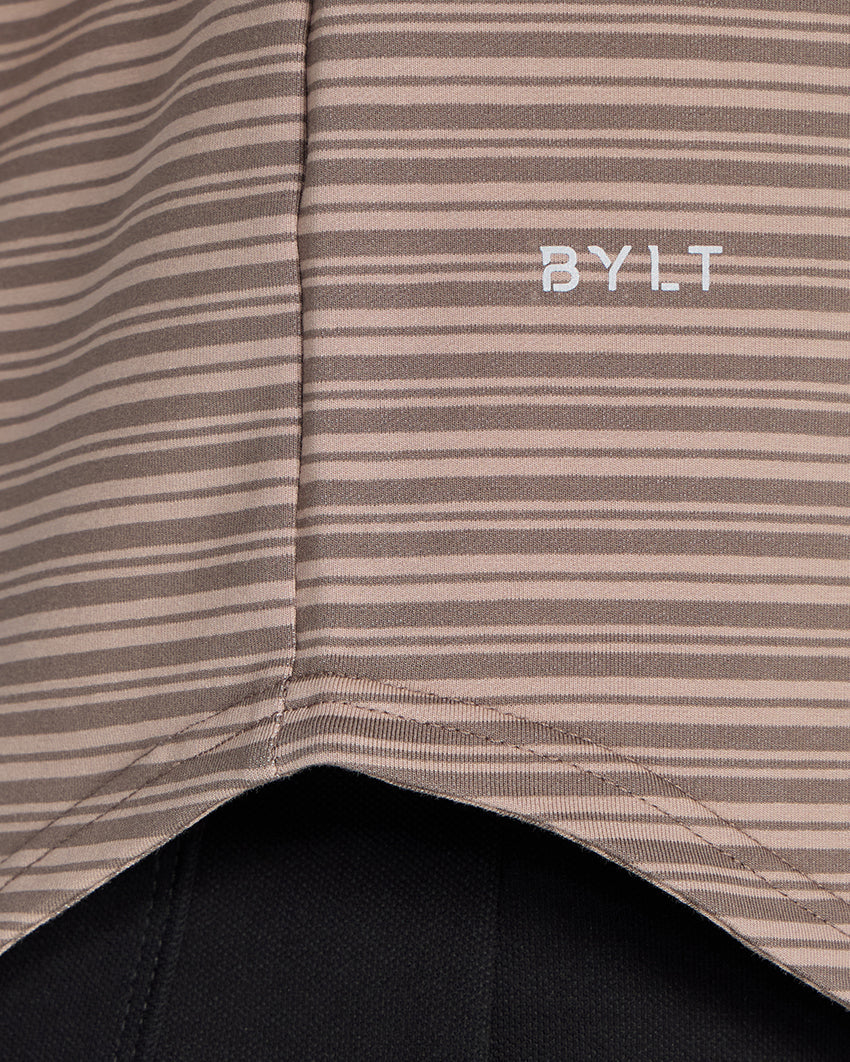 LUX Striped Drop-Cut Tee