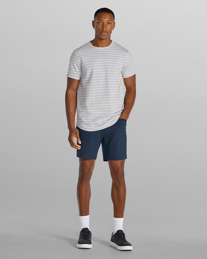 LUX Striped Drop-Cut Tee