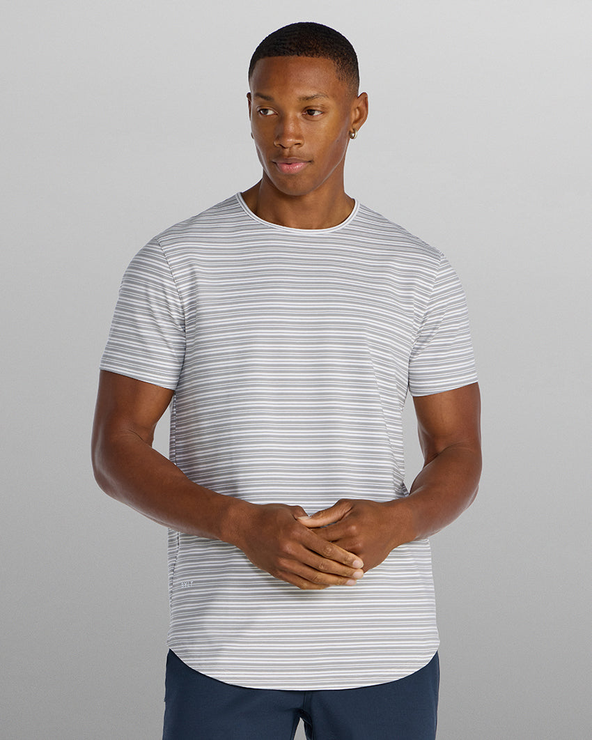 LUX Striped Drop-Cut Tee