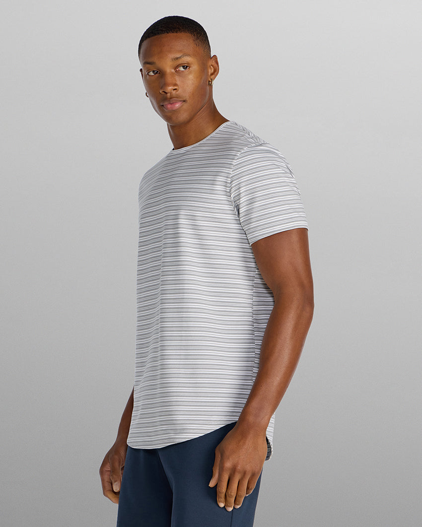 LUX Striped Drop-Cut Tee