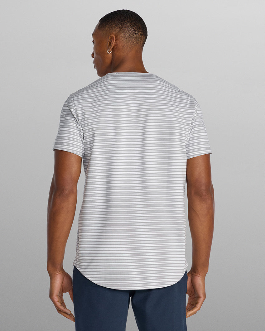 LUX Striped Drop-Cut Tee