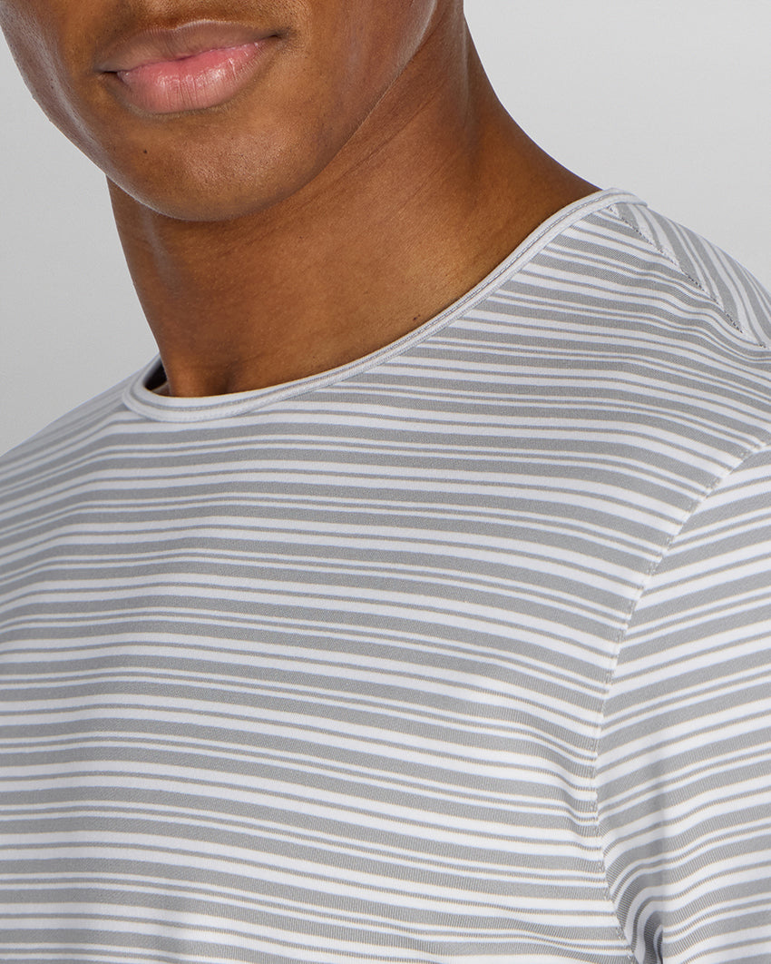 LUX Striped Drop-Cut Tee