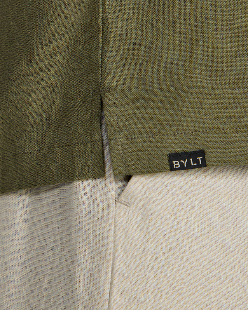 Back to Basics Linen Camp Collar Button Down