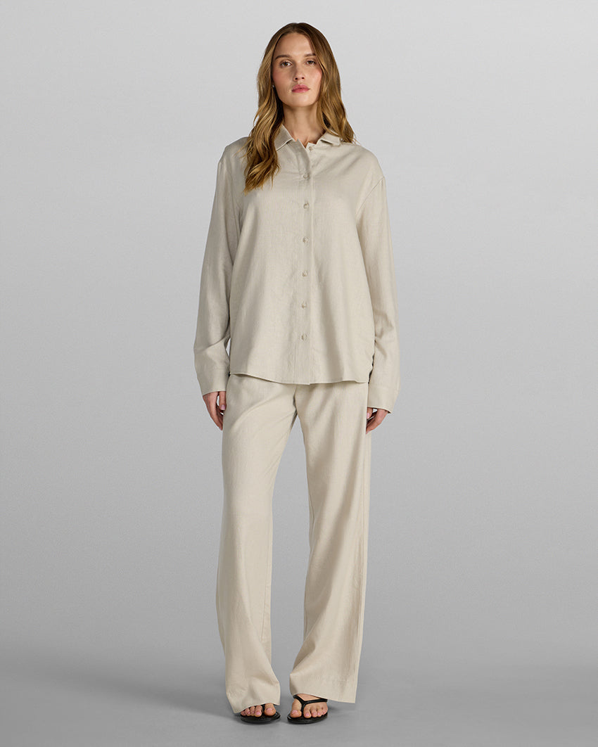Women's Back to Basics Linen Button Down