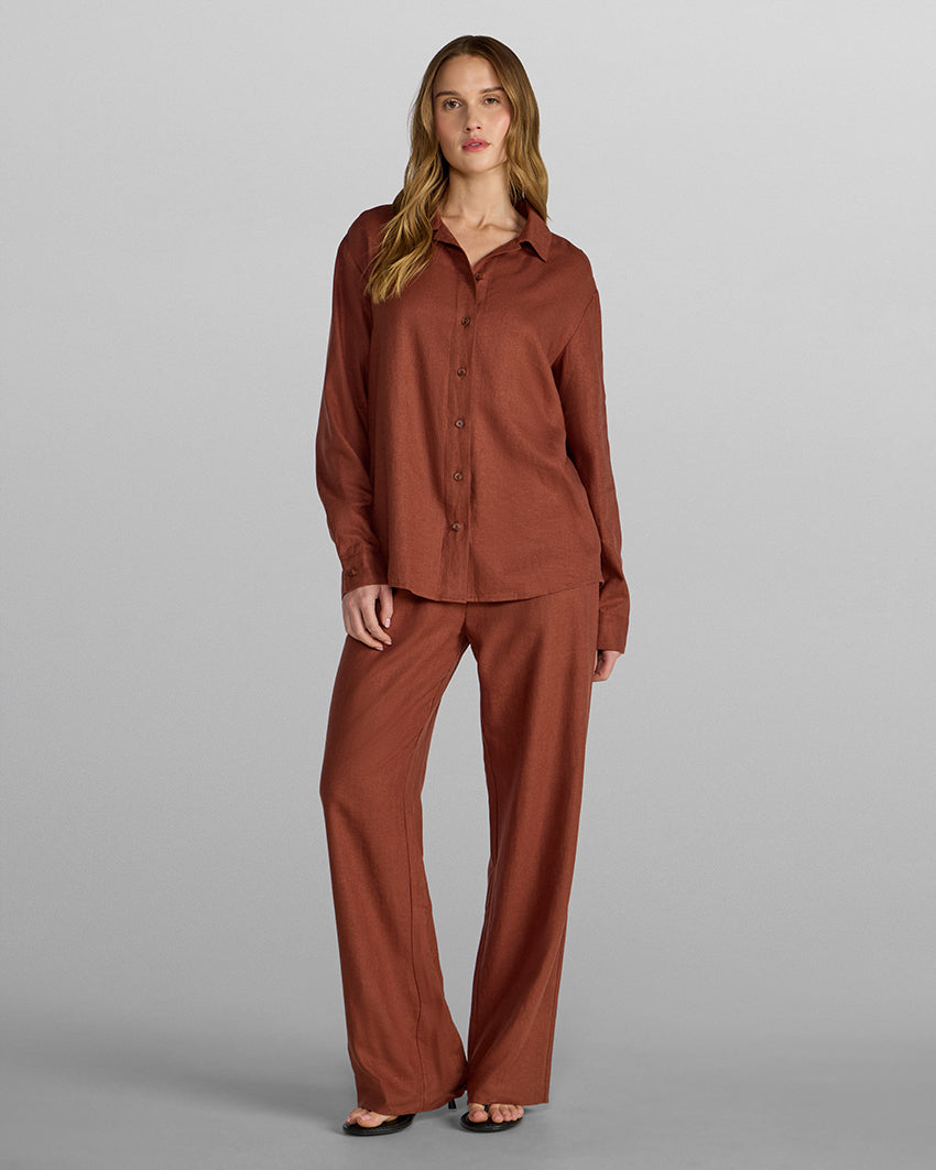 Women's Back to Basics Linen Button Down