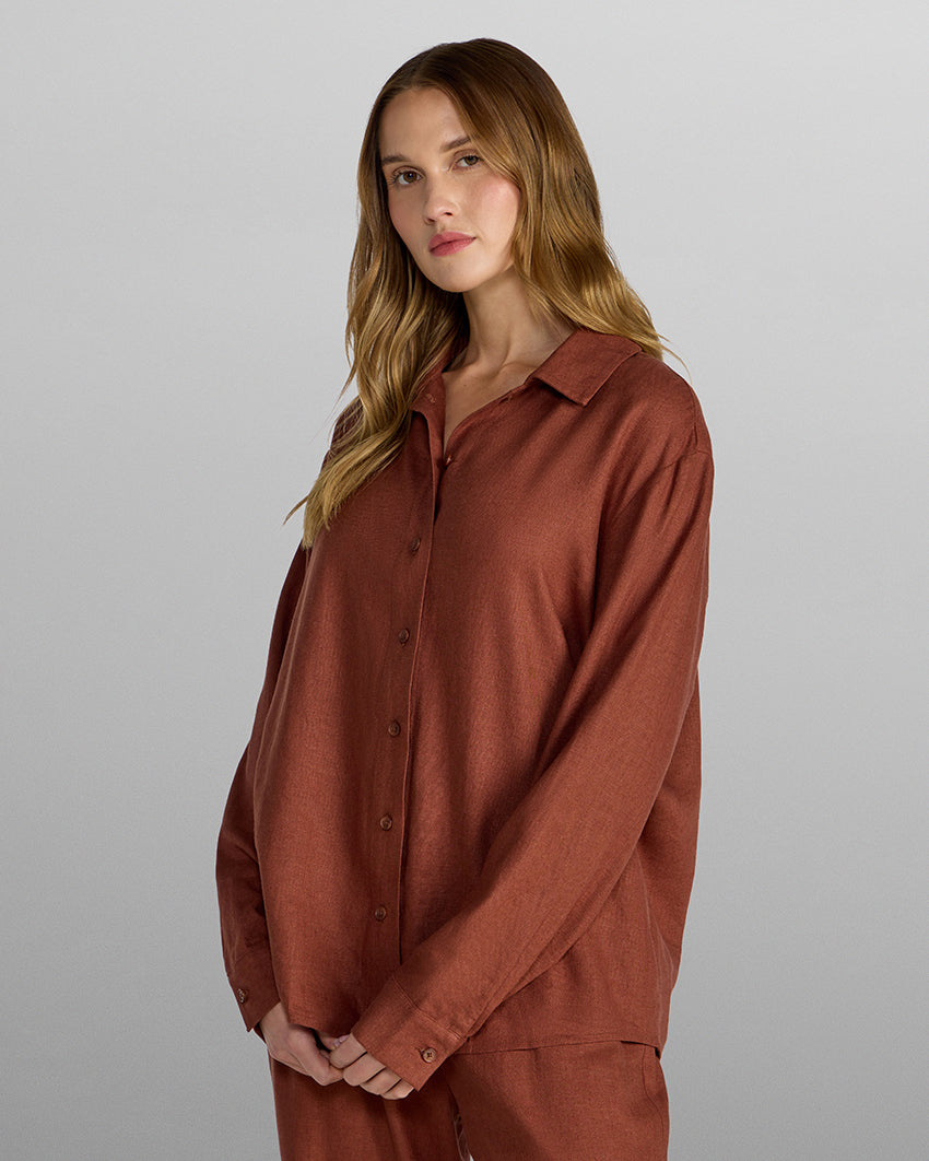 Women's Back to Basics Linen Button Down