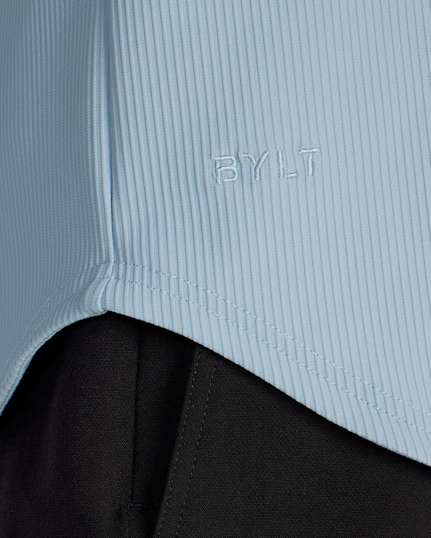 Ribbed+ Short Sleeve Button Down