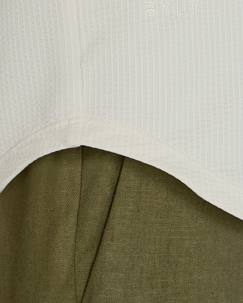 Seersucker Short Sleeve Button Down