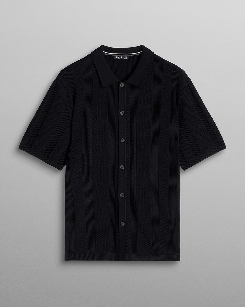 TechKnit Club Short Sleeve Button Down