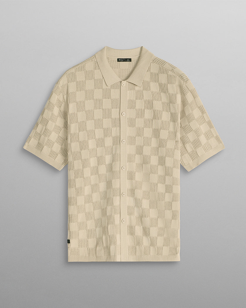 TechKnit Club Short Sleeve Button Down