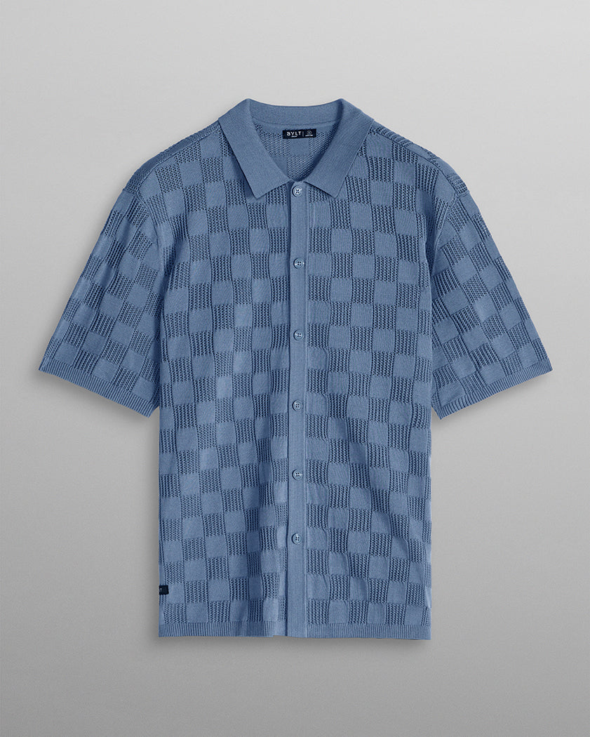 TechKnit Club Short Sleeve Button Down
