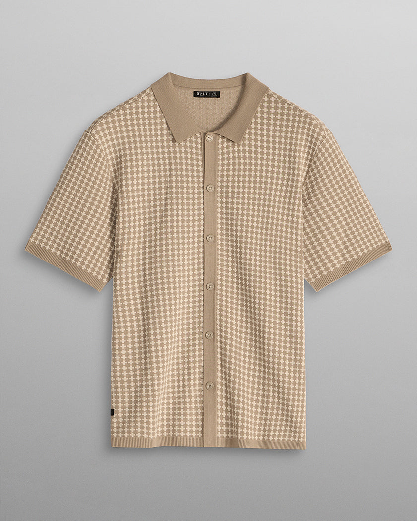 TechKnit Club Short Sleeve Button Down