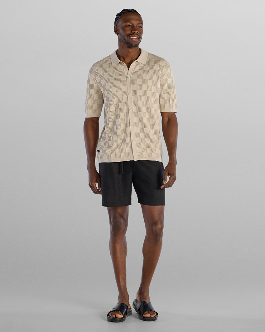 TechKnit Club Short Sleeve Button Down