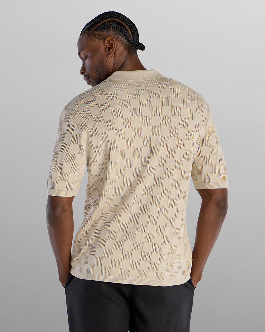 TechKnit Club Short Sleeve Button Down