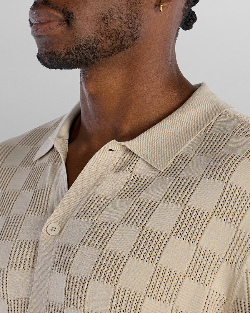 TechKnit Club Short Sleeve Button Down