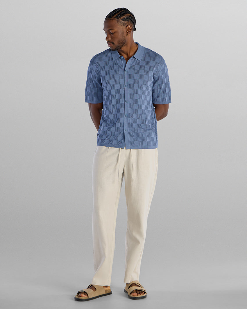 TechKnit Club Short Sleeve Button Down