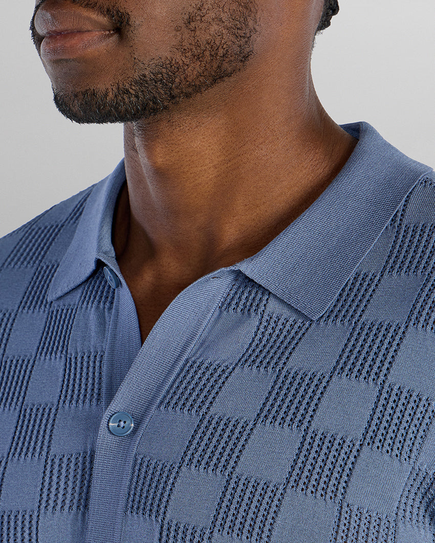 TechKnit Club Short Sleeve Button Down