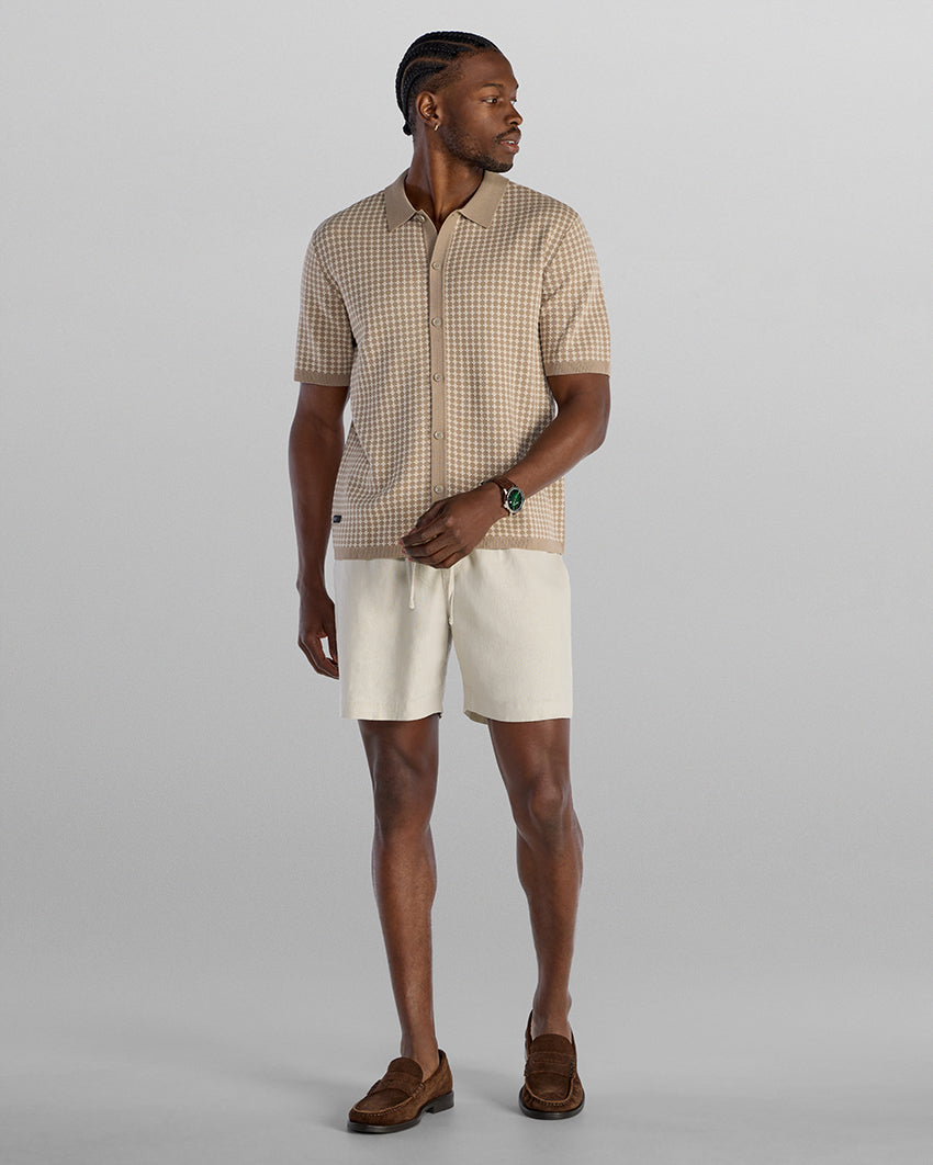 TechKnit Club Short Sleeve Button Down