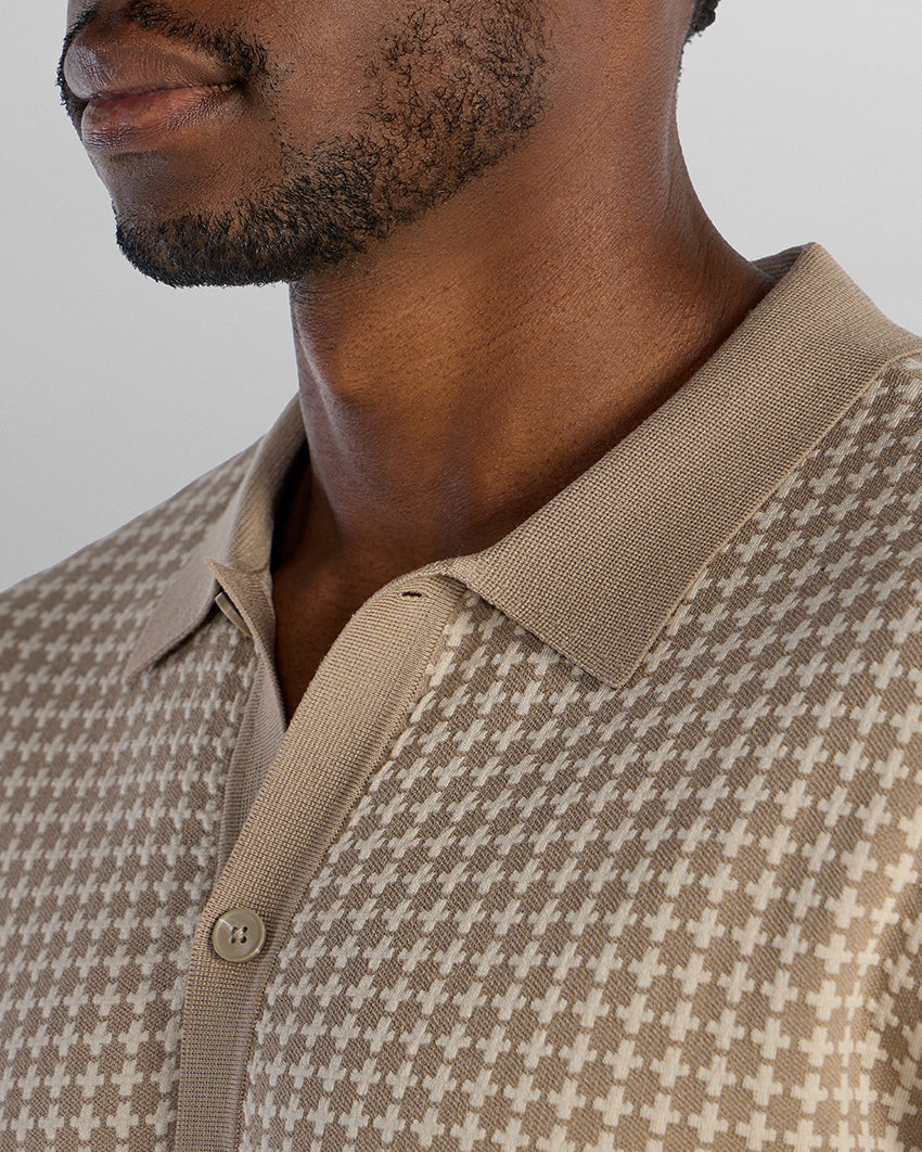 TechKnit Club Short Sleeve Button Down