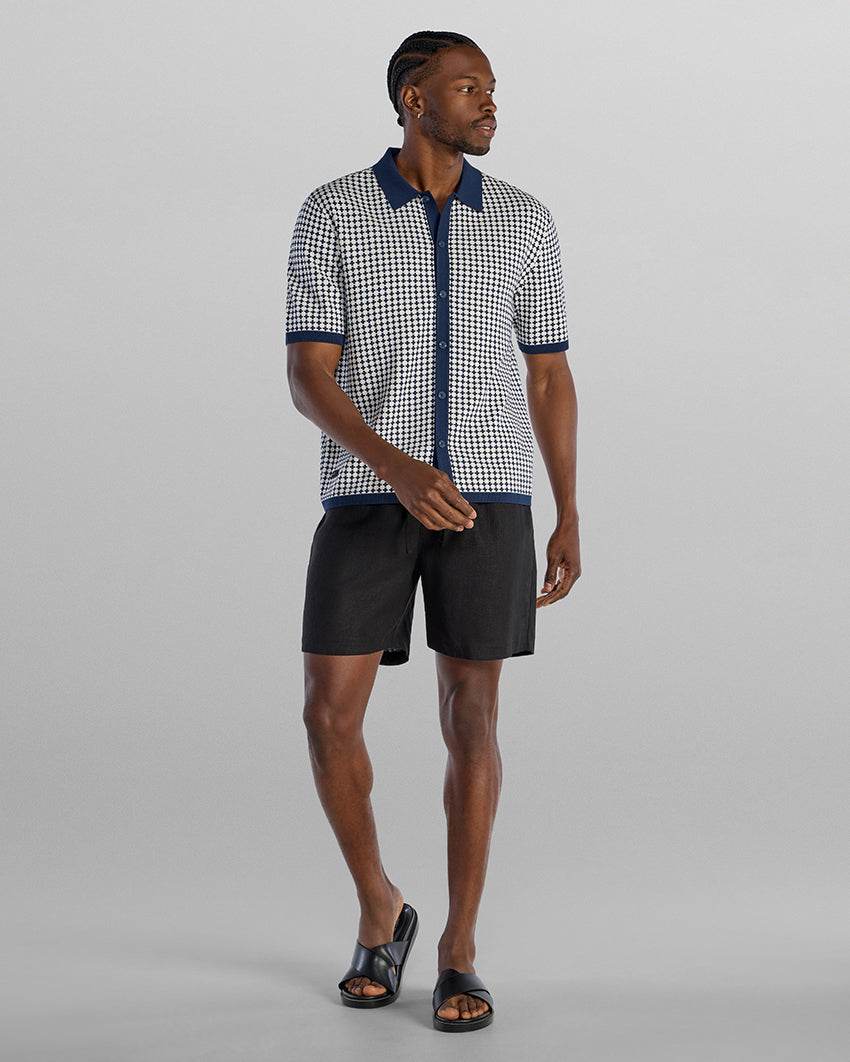TechKnit Club Short Sleeve Button Down