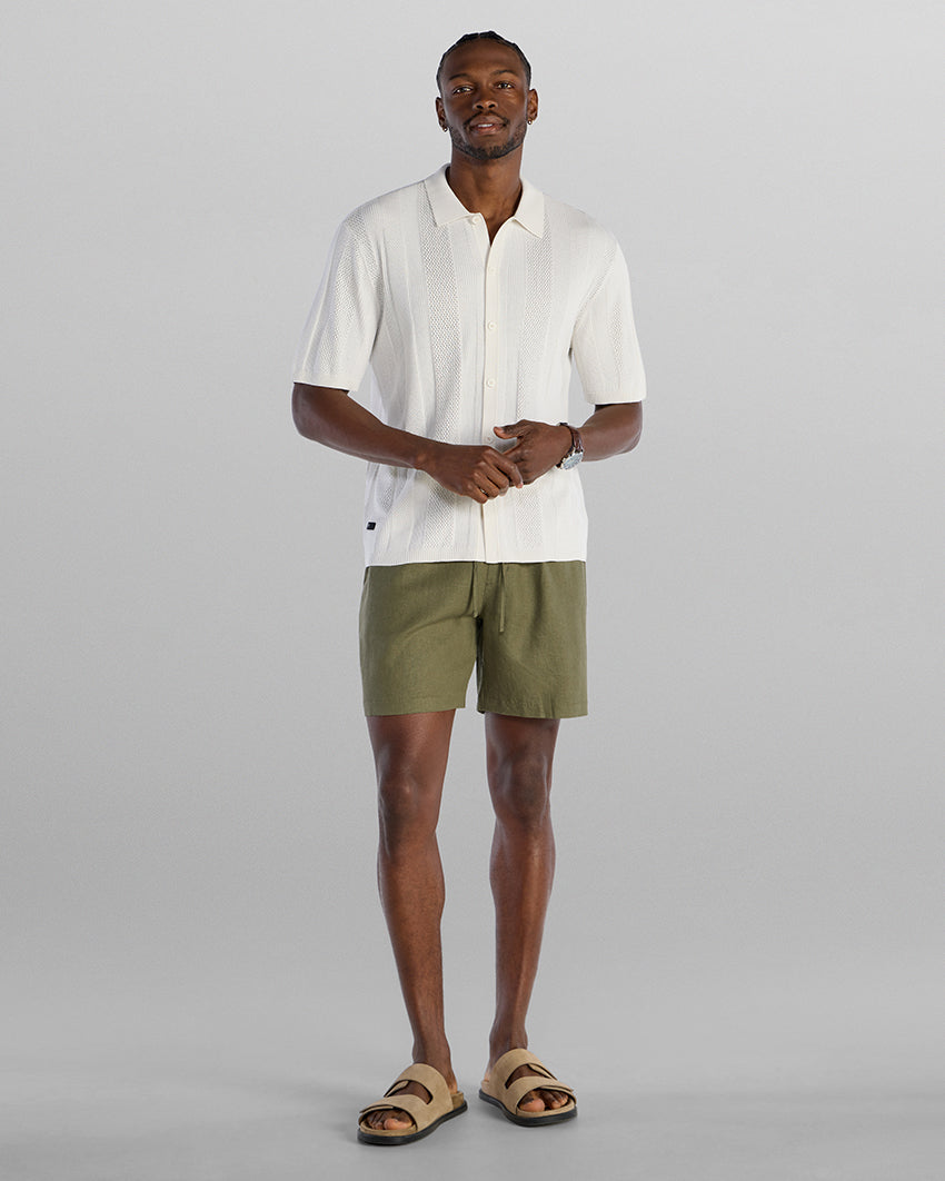 TechKnit Club Short Sleeve Button Down