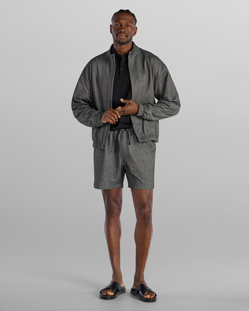 Lightweight Herringbone Full Zip Jacket