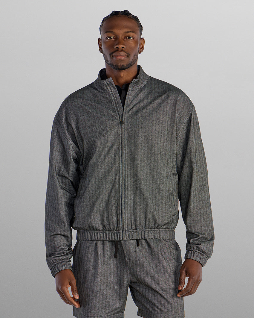 Lightweight Herringbone Full Zip Jacket