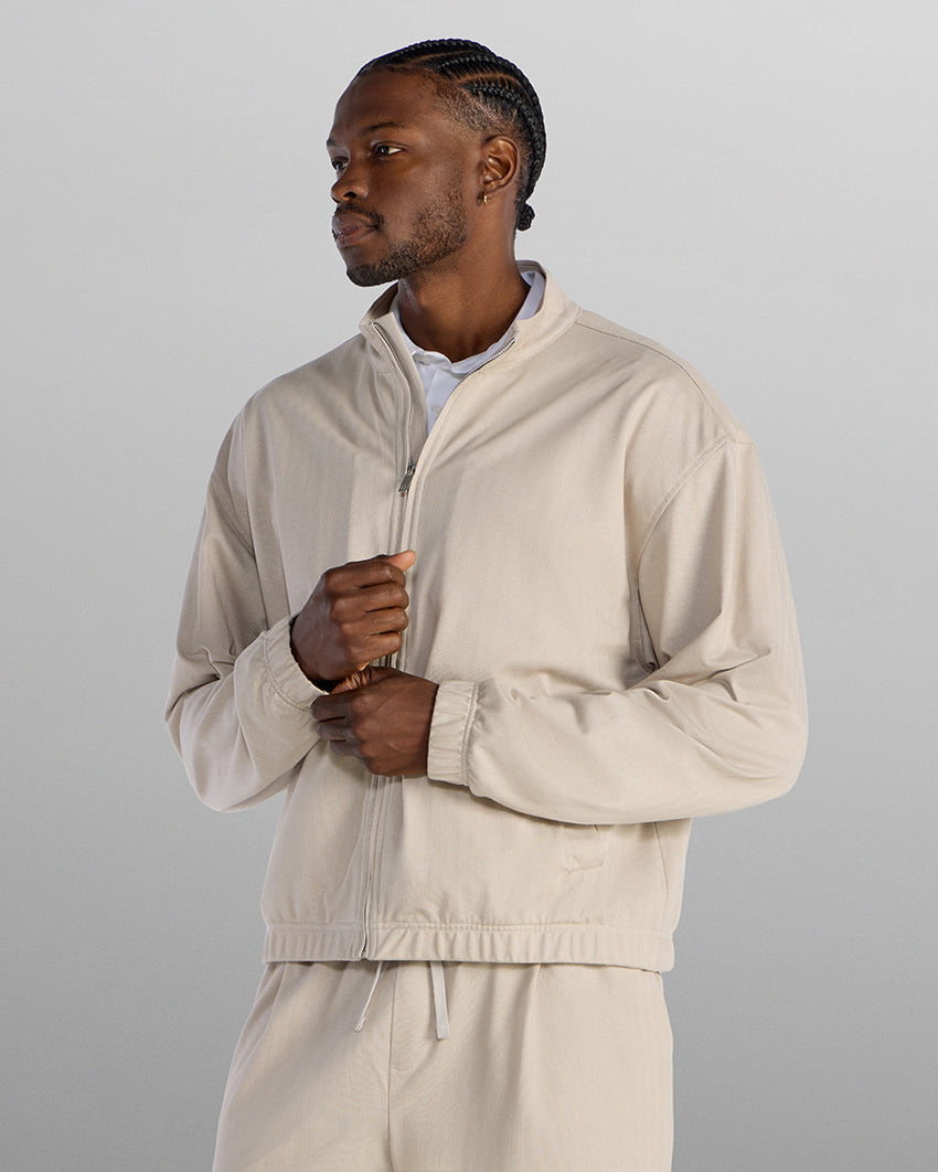 Lightweight Herringbone Full Zip Jacket