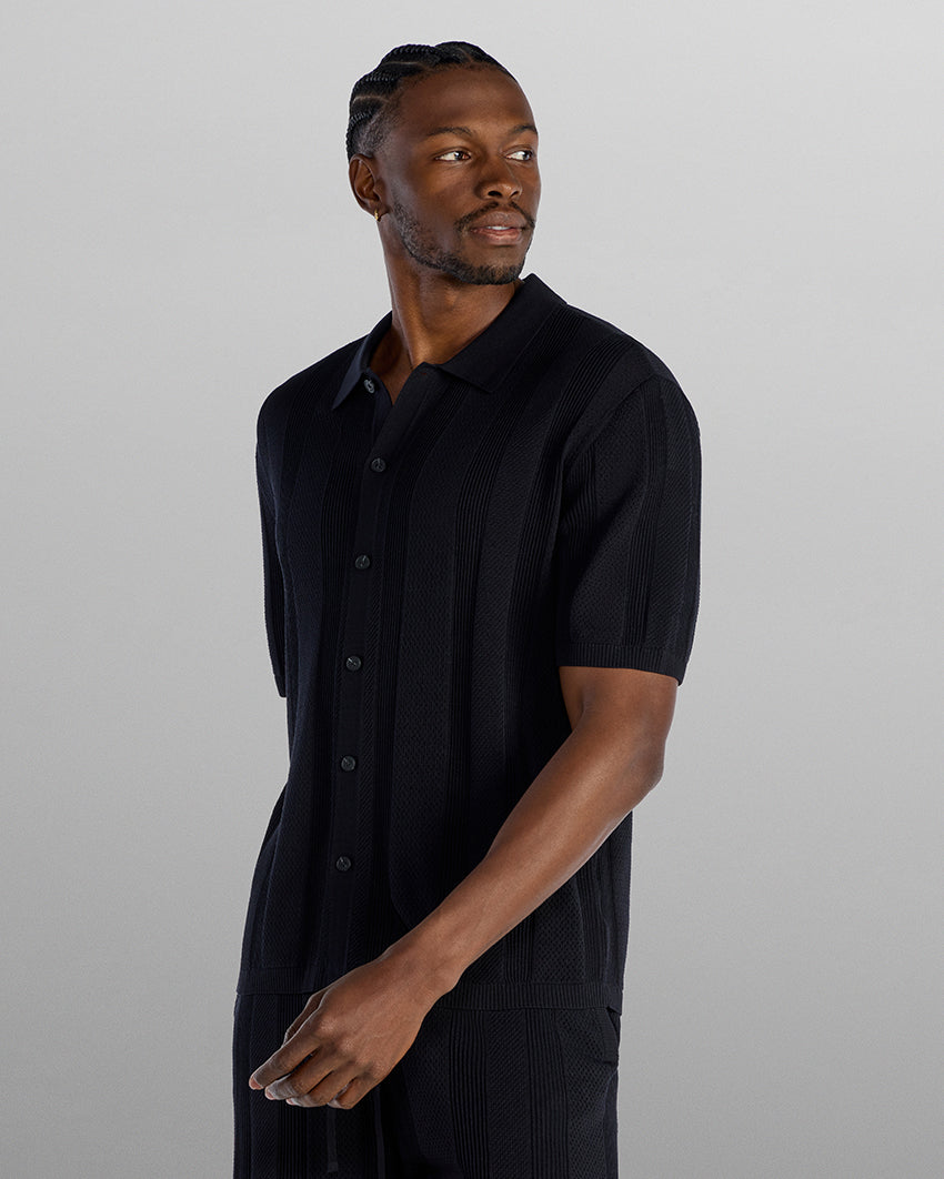 TechKnit Club Short Sleeve Button Down