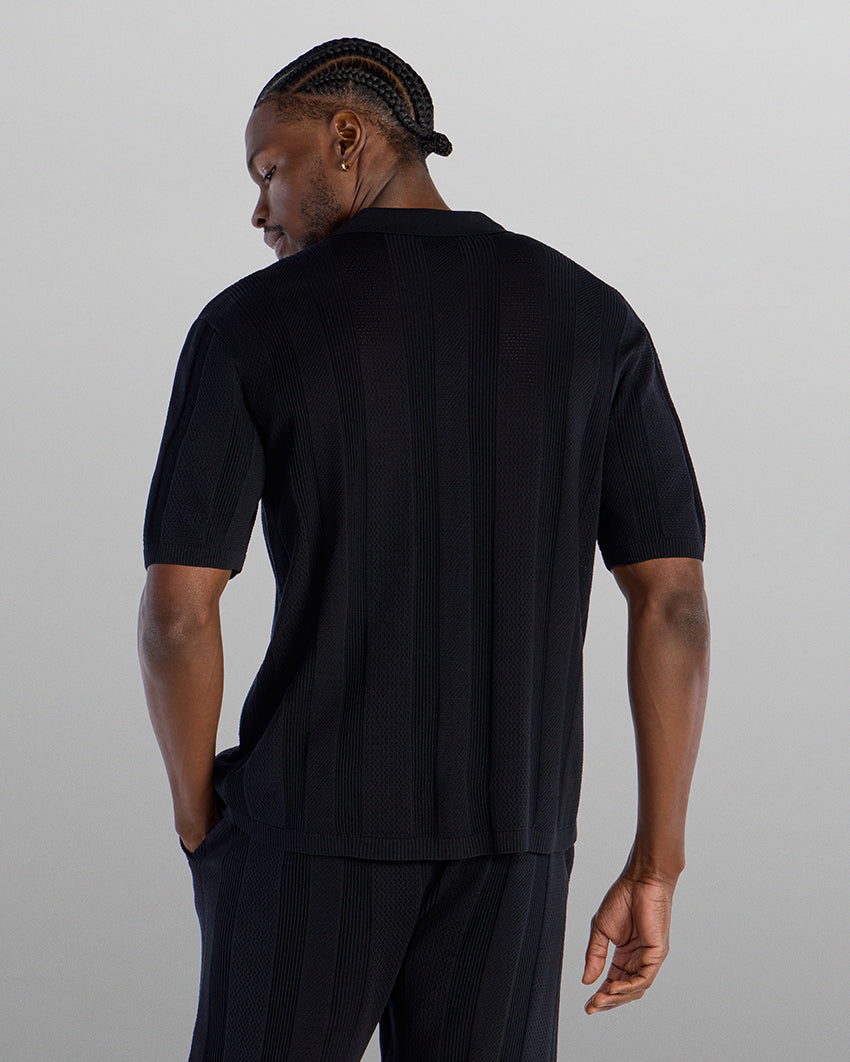 TechKnit Club Short Sleeve Button Down
