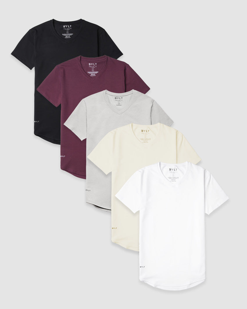 5-Item Drop-Cut V-Neck: LUX Bundle