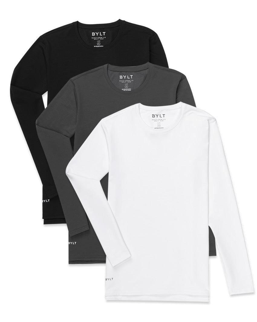 Split Hem Long Sleeve: BYLT Signature - Custom 3 Pack