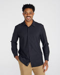Ribbed+ Long Sleeve Button Down