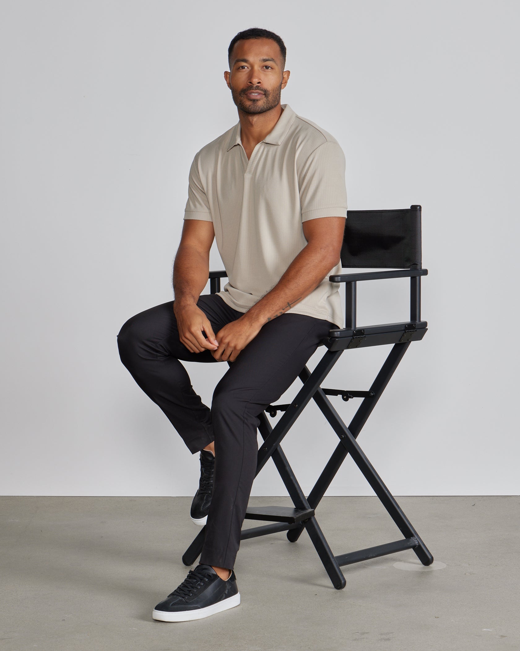 2-Item Ribbed Short Sleeve Open V Polo Bundle