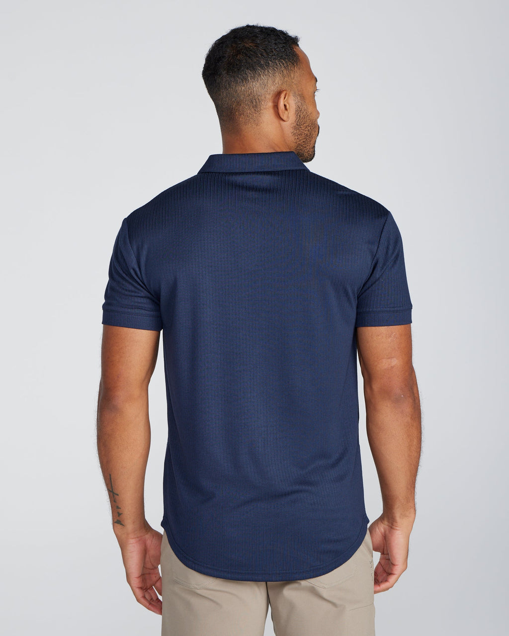 2-Item Ribbed Short Sleeve Open V Polo Bundle