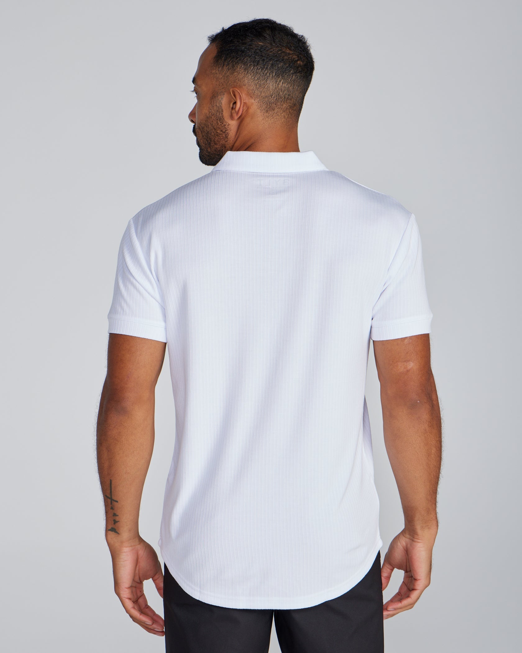 2-Item Ribbed Short Sleeve Open V Polo Bundle
