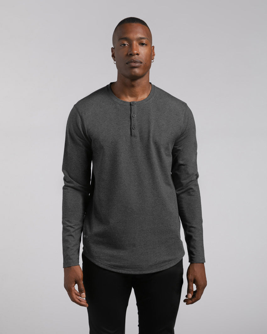 Henley Drop-Cut Long Sleeve: LUX