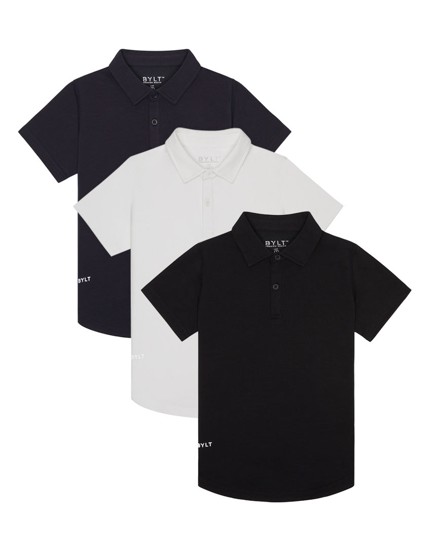 Kids Drop-Cut: LUX Polo - Custom 3 Pack