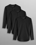 3-Pack - Henley Drop-Cut Long Sleeve: LUX