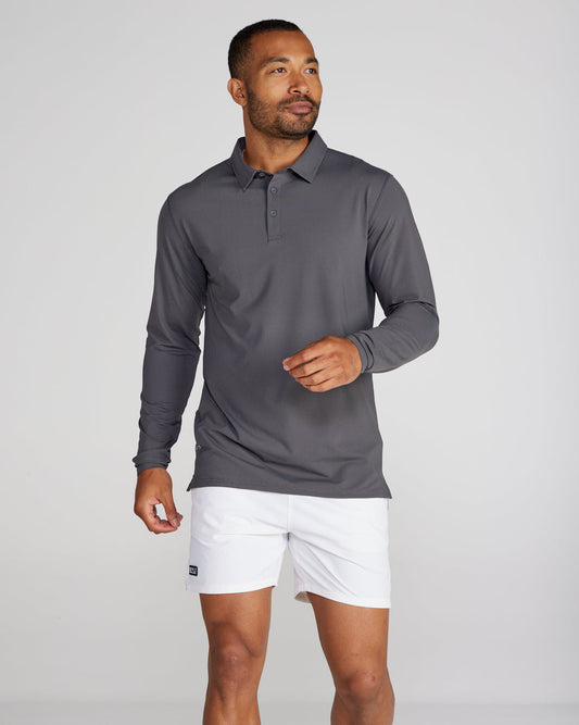 Pulse Long Sleeve Split-Hem Polo
