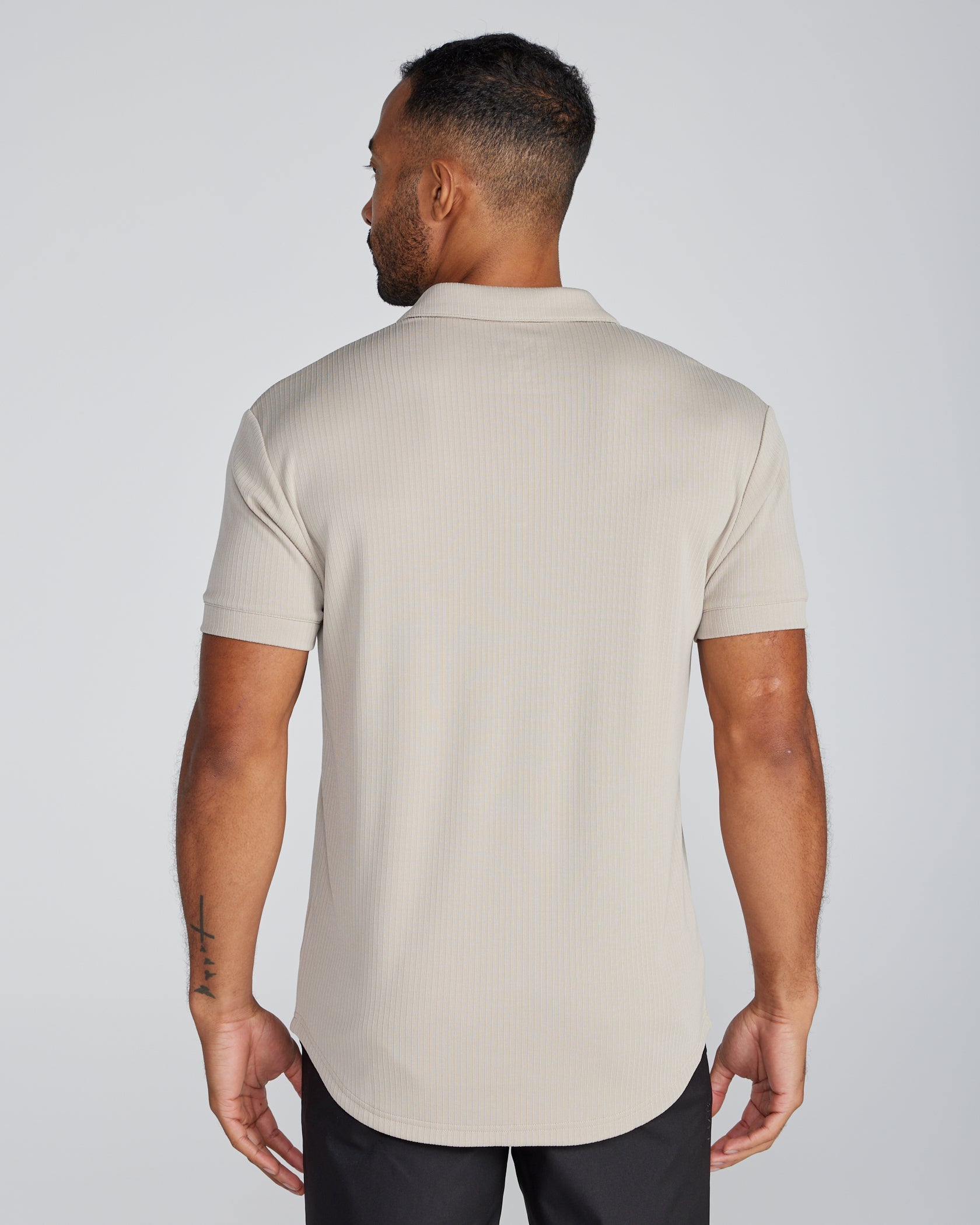 2-Item Ribbed Short Sleeve Open V Polo Bundle