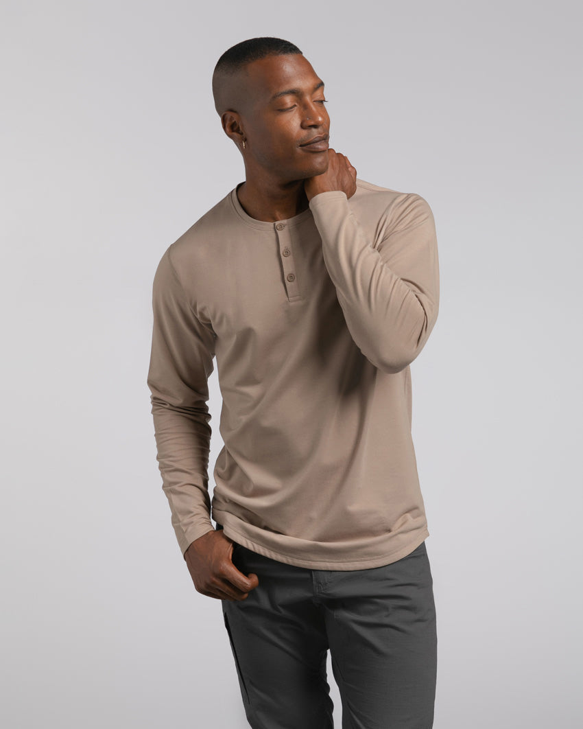 Henley Drop-Cut Long Sleeve: BYLT Signature