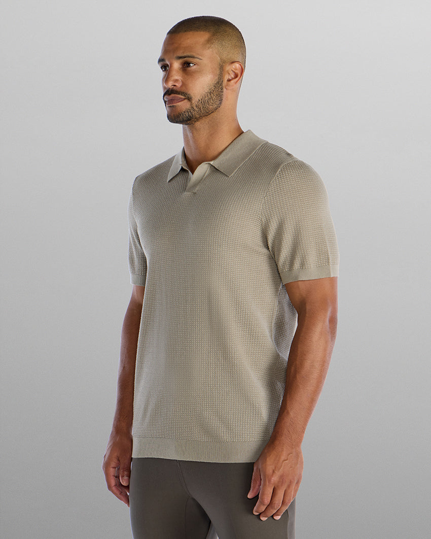 Textured Knit Polo